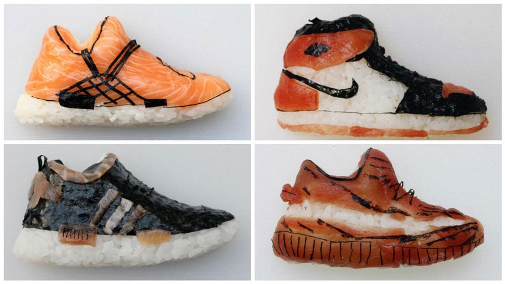 Изкуството на така наречените “суши” обувки, (Обуши :D )  или просто суши с формата на маратонки